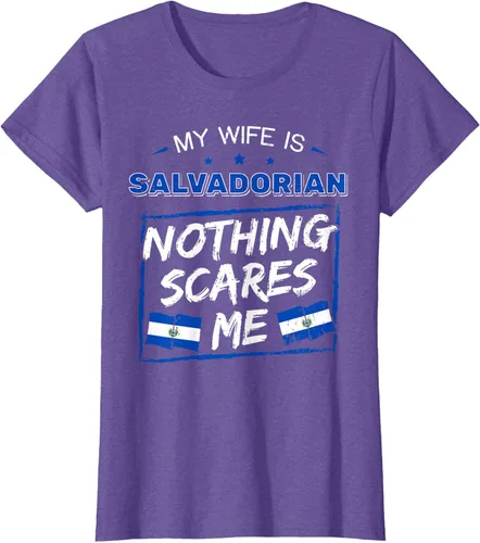Miniatura 31 de Camiseta con la bandera de raíces salvadoreñas de El Salvador My Wife Is Salvadoran Roots, Negro