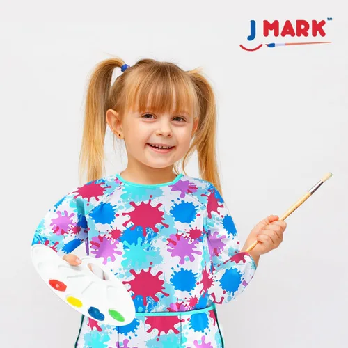 Miniatura 7 de J MARK Delantal de pintura de arte impermeable, paquete de 2 unidades, manga larga para artes y manualidades