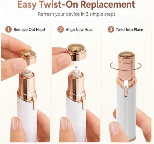 Miniatura 5 de Cabezales de repuesto para Flawless Generation 2, compatibles con el removedor de vello facial impecable Finishing Touch para mujeres, cuchillas