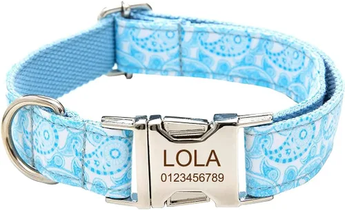Miniatura 10 de Collar de perro personalizado, grabado personalizado con nombre de mascota, número de teléfono, etiqueta de identificación para razas pequeñas