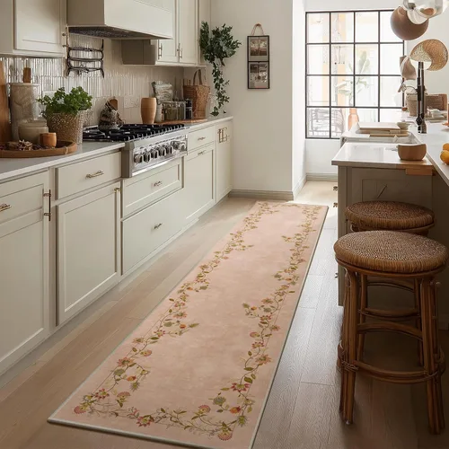 Miniatura 69 de Alfombra de pasillo lavable antideslizante: alfombra de cocina de 2 x 6 pies, resistente a las manchas, con parte trasera de goma, alfombra suave