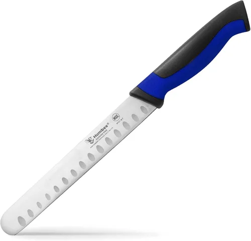 Miniatura 14 de Cuchillo de chef de 8 pulgadas con borde Granton para rebanar jamón y carne de pavo Certificado NSF Hoja de acero inoxidable alemán Mango