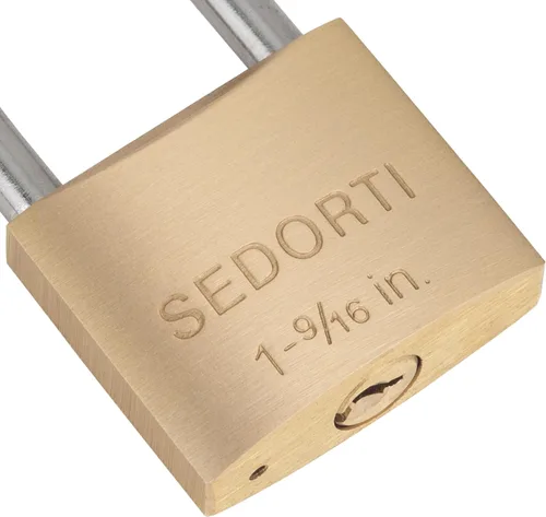 Miniatura 4 de SEDORTI Candado resistente a la intemperie con grillete corto de acero inoxidable 304 y cuerpo de latón macizo, 1-9/16 pulgadas de ancho, 12