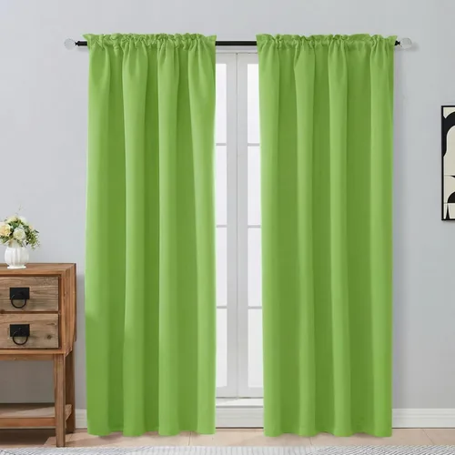 Miniatura 229 de OVZME Cortinas opacas turquesa para tratamiento de ventanas pequeñas, cortinas cortas con bloqueo de luz para ventana de cocina sobre el fregadero