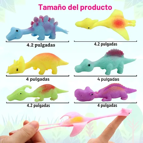 Miniatura 7 de 20 Piezas Juguetes de Dedo de Dinosaurio con Tirachinas, Juguetes de Halloween Regalos de Fiesta para Niños Goma Pegajosa Dino Catapulta Voladora