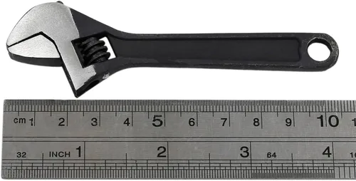 Miniatura 2 de 2 llaves ajustables de tamaño mini de 2.5 pulgadas + 4 pulgadas, llave inglesa ajustable pequeña negra, herramienta manual de reparación de llave