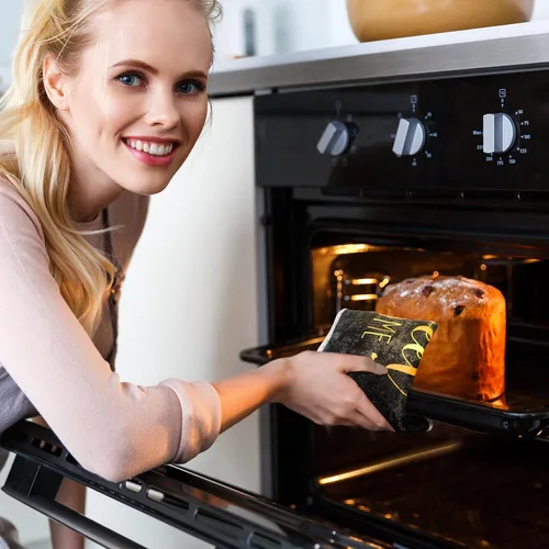 Miniatura 2 de Geyoga 4 piezas de toallas de cocina de Navidad de mármol negro y dorado, toallas de mano para platos absorbentes, paños de lavado de mármol