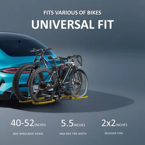 Miniatura 3 de Portabicicletas para enganche de remolque para automóvil, para 2 bicicletas, soporte para bicicleta eléctrica con enganche de montaje, para 2