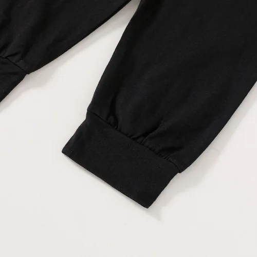 Miniatura 8 de YOUNGER TREE Conjunto de ropa de invierno para bebés y niñas pequeñas, con capucha de murciélago negro, con bolsillo y cremallera