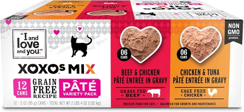 Miniatura 15 de I and Love and You XOXOs - Alimento húmedo para gatos, pescado blanco + paté de atún, sin granos, sin relleno, paquete de 24 latas de 3 onzas