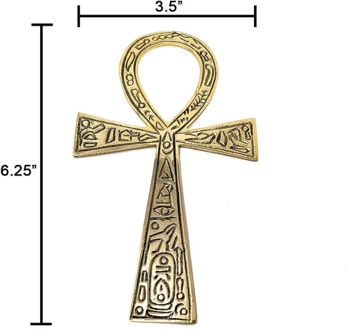 Miniatura 2 de Ankh de latón macizo de 6.25" ~ Perfecto para tu altar, decoración de pared, regalos, necesidades rituales. Hecho de producto de calidad 100% latón