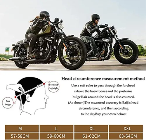 Miniatura 7 de Casco abierto de motocicleta eléctrica retro, medio casco de verano estilo alemán, casco de cuero vintage, casco de calavera de cuero vintage