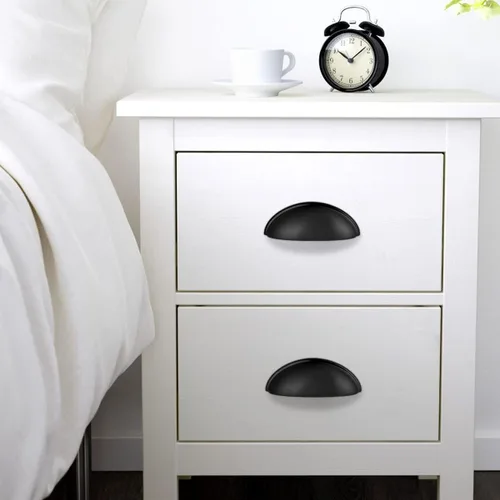 Miniatura 2 de Probrico Paquete de 5 tiradores para cajones de taza, color negro mate, manijas de gabinete para recipientes, manija de tocador de baño Blak de 3