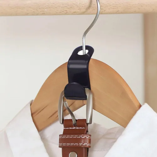Miniatura 6 de 150 ganchos para colgar ropa, clips extensores de plástico resistente, ganchos de conexión de terciopelo, ganchos de suspensión en cascada para 150