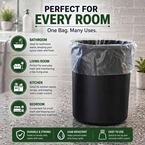 Miniatura 8 de Bolsas de basura pequeñas de 3 galones (440 unidades) para cubos de basura de plástico transparente para baño, se adaptan a contenedores de 2