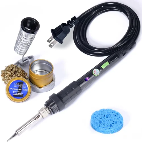 Miniatura 9 de YIHUA 947-III Kit de Soldador de 60W con Temperatura Ajustable con Soporte Adhesivo, Limpiador de Puntas, Esponja de Limpieza, Interruptor
