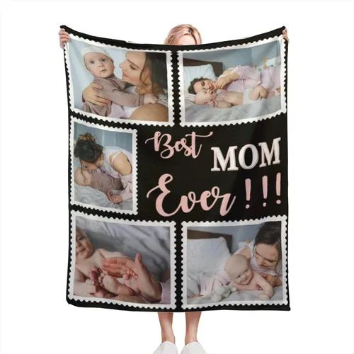 Miniatura 11 de Manta personalizada con texto fotográfico, manta de imagen personalizada para bebé, madre, padre, adultos, amigos, amantes, regalo personalizado