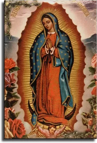 ULLiaN Póster de la Virgen María Ángel de Guadalupe para decoración del hogar, póster de lienzo impreso para pared (12 x 18 pulgadas, sin marco)