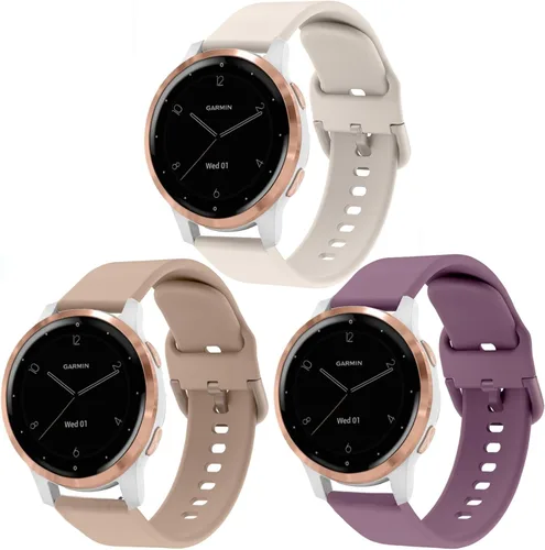 Miniatura 8 de ViCRiOR Paquete de 3 correas de reloj compatibles con Garmin Venu 4 1.614 in/Venu 3S/Venu 2S/Vivoactive 4S/Vivomove 3S, 0.71 pulgadas, silicona