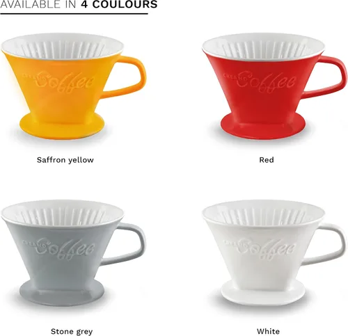 Miniatura 7 de Creano Gotero de café de porcelana, color blanco, cafetera de cono de cerámica, cafetera para bolsas de filtro, tamaño 4, preparación manual fácil