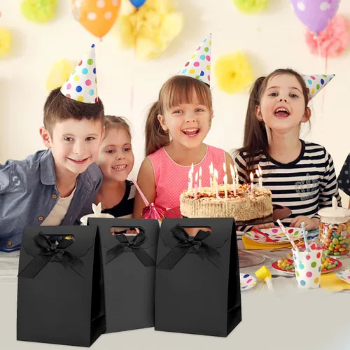 Miniatura 7 de Bolsas de regalo Patdefie con asas tamaño pequeño 7×4×10 pulgadas 16 piezas tamaño mediano para cumpleaños, fiesta, recuerdo, boda, aniversario