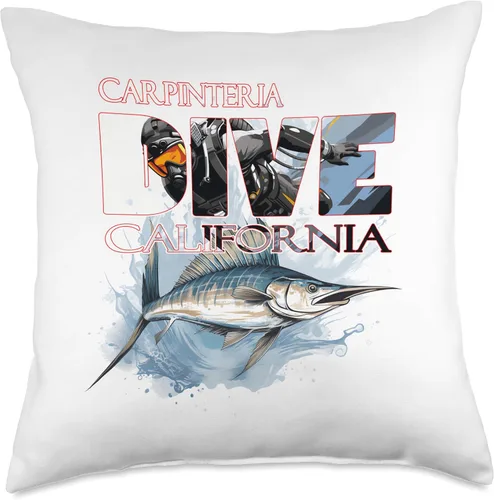 Miniatura 4 de SCUBA Diving Designs Carpinteria California Carpinteria California Scuba Diving Snorkeling Throw Pillow, 16x16, Multicolor