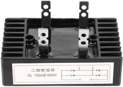 Miniatura 4 de Puente rectificador de puente de diodos de 2 fases 100A 1600V Voltaje de alta potencia Rectificador de puente de diodos de silicio completo Diodo