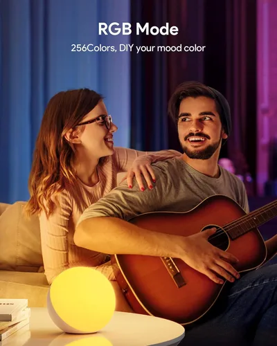 Miniatura 2 de Hifree - Lámpara táctil, luz nocturna multicolor para niños, pequeña lámpara de mesa LED para dormitorio, lámpara de noche regulable con luz cálida