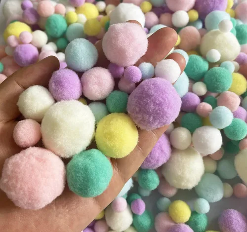 Miniatura 2 de Jxpinet 1000 bolas de pompones de 5 tamaños de 1 a 1.2 in, bolas de pompones surtidos para decoración de arte y manualidades (serie azul y púrpura)