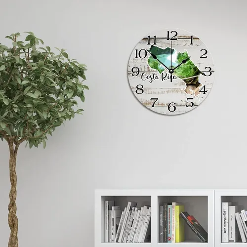 Miniatura 2 de Reloj de pared de Costa Rica Landmark - Reloj colgante de viaje silencioso grande de 10 pulgadas para dormitorio, sala de estar, decoración de pared