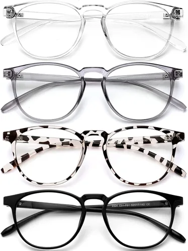 Miniatura 13 de Gafas de bloqueo de luz azul para mujeres/hombres, paquete de 4 unidades para lectura en computadora, juegos, televisión, teléfono, antirreflejos