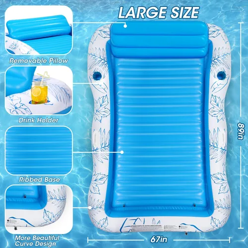 Miniatura 2 de BAIAI - Flotador inflable para piscina para adultos – Flotadores grandes de playa para broncearse, balsa para tomar el sol, para tomar el sol