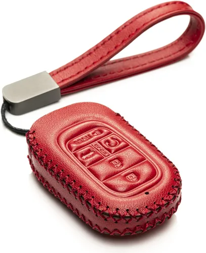 Miniatura 10 de Vitodeco Funda de cuero para llavero compatible con Honda Civic, Civic Hatchback, Accord, HR-V, CRV, Pilot, Passport 2023-2026 (4 botones, marrón)