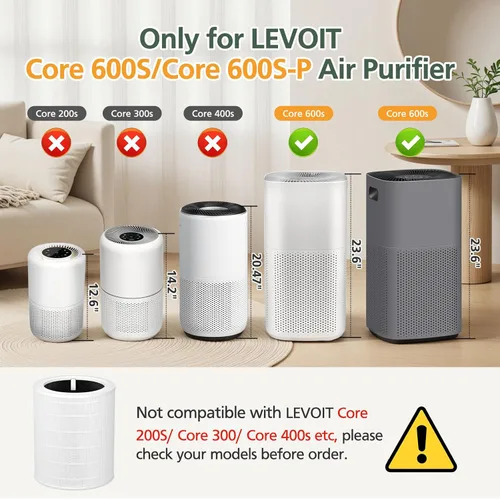 Miniatura 2 de Filtro de Reemplazo Core 600S HEPA para Purificador de Aire LEVOIT Core 600S, Filtro de Reemplazo Core 600S-RF, 1 Paquete