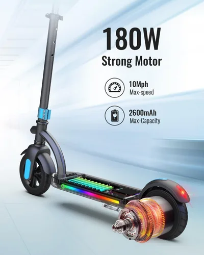 Miniatura 3 de Gyroor H40 Kids Electric Scooter 180W 10MPH LED Lights Ages 6 12