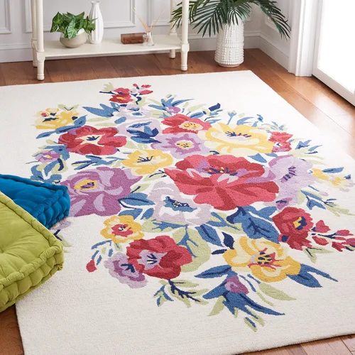 Miniatura 11 de SAFAVIEH Chelsea Collection - Alfombra de pasillo, 2 pies 3 pulgadas x 8 pies, negro y rosa, hecho a mano, lana floral francesa, ideal para zonas
