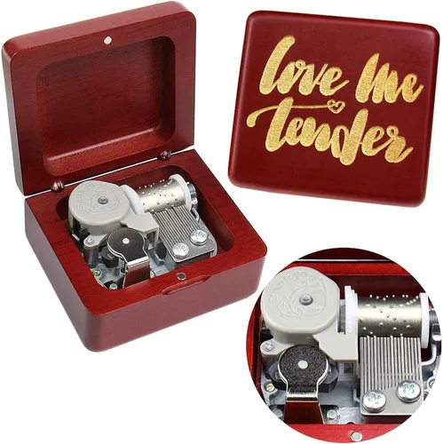 Miniatura 26 de Caja de música Sinzyo con mecanismo de madera tallada clásica, caja musical de regalo para cumpleaños, día de San Valentín, Navidad