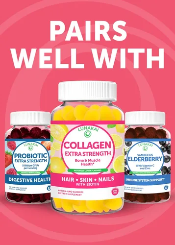 Miniatura 8 de Lunakai Gomitas multivitamínicas hechas en Estados Unidos para mujer, deliciosas vitaminas diarias 16 para mujeres, bienestar, energía y apoyo