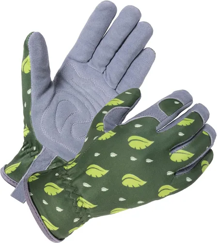 Miniatura 12 de SKYDEER Guantes de jardinería de piel de ciervo genuina para mujer, ultrasuaves y acolchados, ajuste cómodo para el trabajo (SD6611/M)
