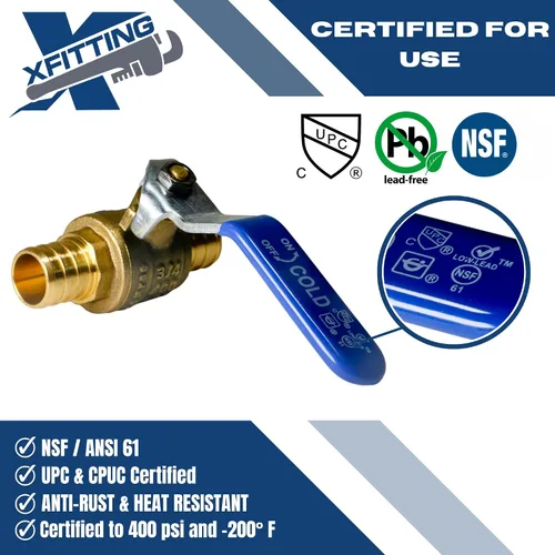 Miniatura 4 de XFITTING Válvula de bola Pex de 10 piezas de 3/4" caliente y fría, 24-2-3&4 = 10X