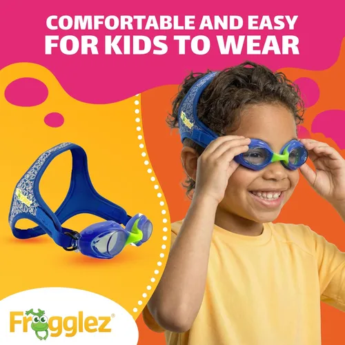 Miniatura 2 de Frogglez - Gafas de natación antivaho para niños menores de 10 años (de 3 a 10 años) recomendadas por instructores de natación; correa de primera