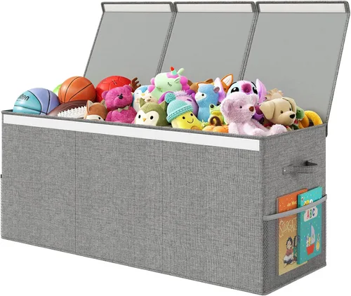 Caja de Juguetes Extra Grande con Tapa, Organizador de Almacenamiento de Juguetes para Niños y Niñas, Cesta Grande de Juguetes Caja de Extra Grande