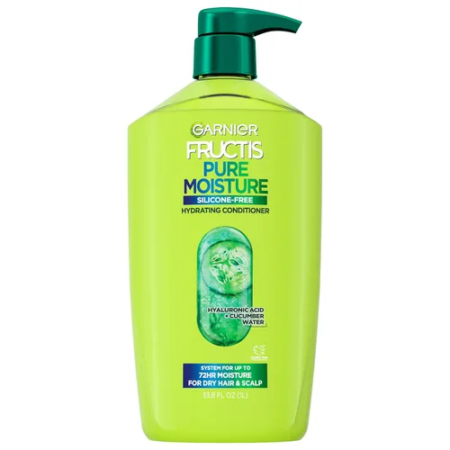 Garnier Fructis Pure - Acondicionador hidratante de humedad para cabello seco y cuero cabelludo, 32.3 onzas líquidas, 1 unidad (el embalaje puede