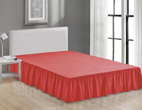 Miniatura 16 de Rodapié de tela de lujo de calidad de hotel para dormitorio, resistente al polvo, a las arrugas y a la decoloración, falda de cama de 14 pulgadas