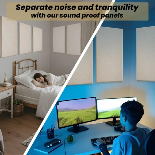 Miniatura 5 de 6 paneles acústicos, grandes paneles de pared insonorizados, paneles profesionales de fibra de vidrio que absorben el sonido, paneles de espuma a