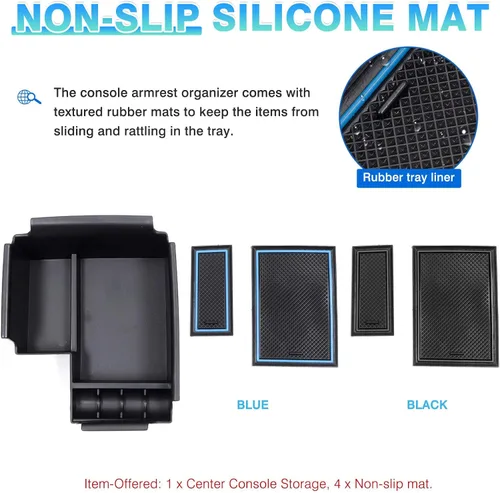 Miniatura 7 de Autorder Organizador de consola central para accesorios Kia Forte 2019-2024, caja de almacenamiento para reposabrazos, bandeja de inserción