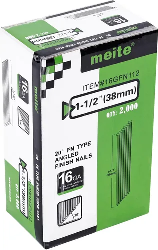 Miniatura 6 de meite Clavos de acabado en ángulo de calibre 16 de 20 grados, galvanizados a prueba de óxido de 1-1/2 pulgadas, para clavadora de acabado eléctrico