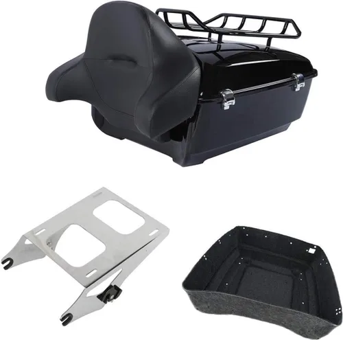 Miniatura 11 de TCMT King Caja de Maletero de Motocicleta con Respaldo Portaequipajes Soporte de Montaje 2 Up Compatible con Harley 2014-2025 Touring CVO Road King