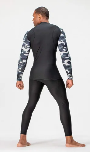 Miniatura 3 de DEVOPS Paquete de 3 camisas de compresión atléticas de manga larga con cuello alto para hombre