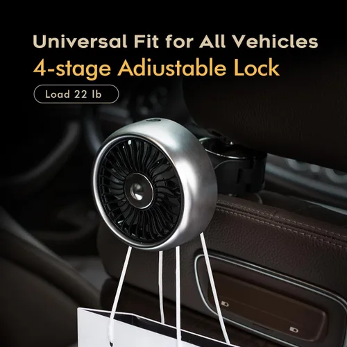 Miniatura 4 de Ventilador portátil para el asiento trasero del bebé, ventilador de refrigeración de coche alimentado por USB, ajustable de 3 velocidades de viento